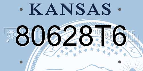 80628T6 Kansas License Plate