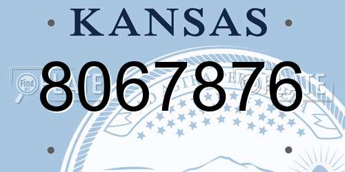 8067876 Kansas License Plate