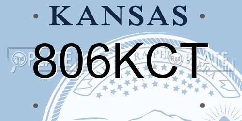 806KCT Kansas License Plate
