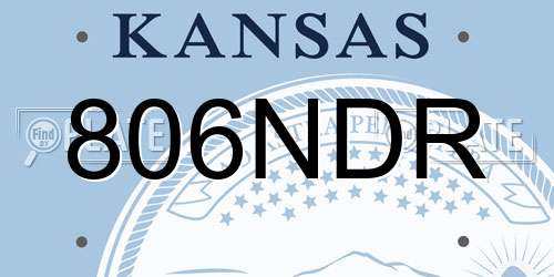 806NDR Kansas License Plate