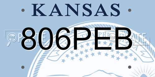 806PEB Kansas License Plate