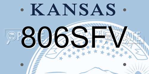 806SFV Kansas License Plate