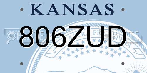 806ZUD Kansas License Plate