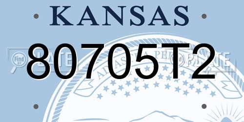 80705T2 Kansas License Plate