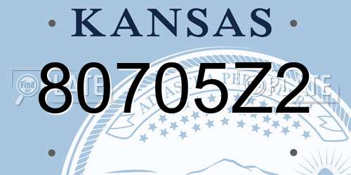 80705Z2 Kansas License Plate