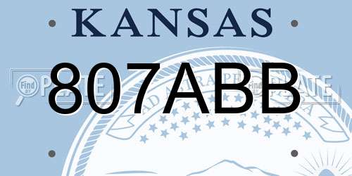 807ABB Kansas License Plate