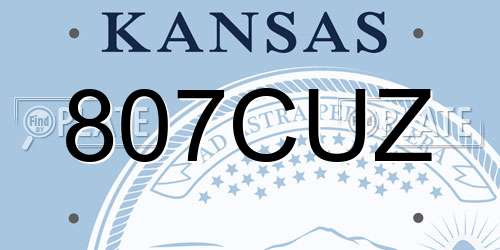 807CUZ Kansas License Plate
