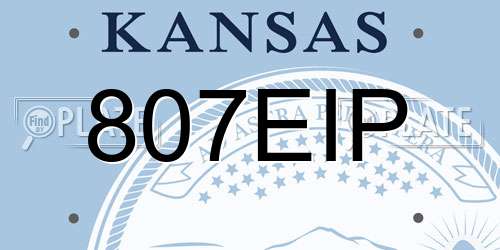 807EIP Kansas License Plate
