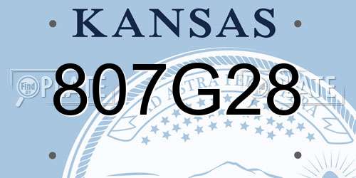 807G28 Kansas License Plate