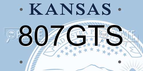 807GTS Kansas License Plate