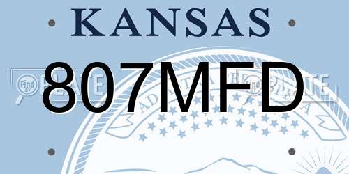 807MFD Kansas License Plate