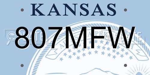 807MFW Kansas License Plate