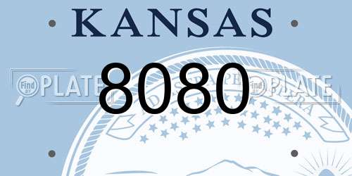8080 Kansas License Plate