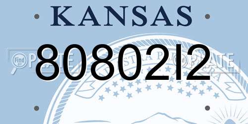 80802I2 Kansas License Plate