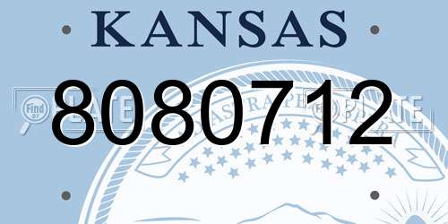8080712 Kansas License Plate