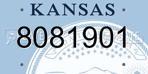 8081901 Kansas License Plate