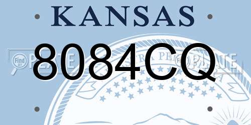 8084CQ Kansas License Plate