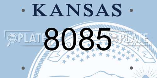 8085 Kansas License Plate