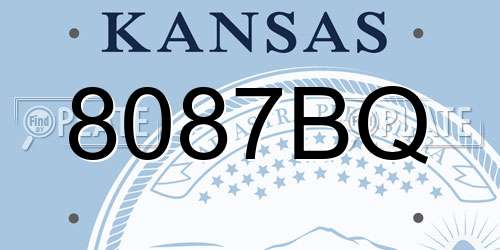 8087BQ Kansas License Plate