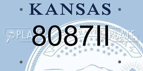 8087II Kansas License Plate