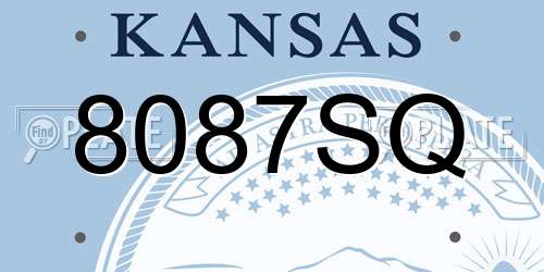 8087SQ Kansas License Plate