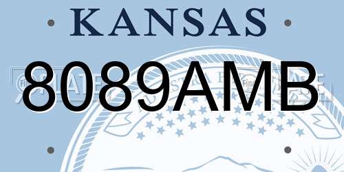 8089AMB Kansas License Plate
