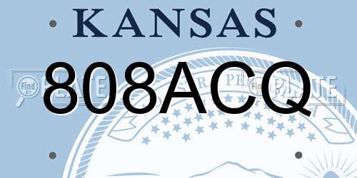 808ACQ Kansas License Plate