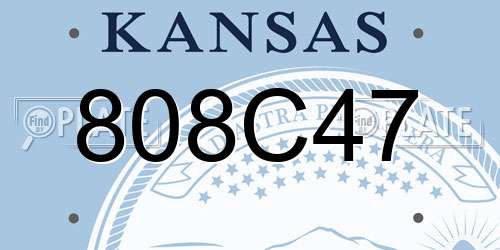 808C47 Kansas License Plate