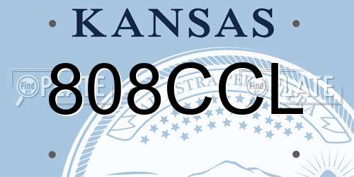 808CCL Kansas License Plate