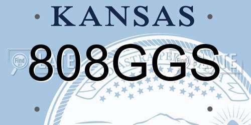 808GGS Kansas License Plate