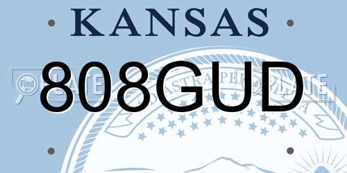 808GUD Kansas License Plate