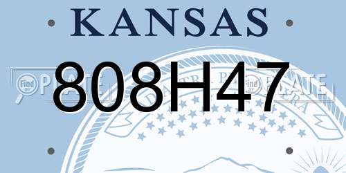808H47 Kansas License Plate
