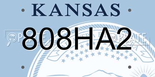 808HA2 Kansas License Plate