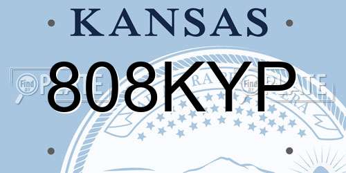 808KYP Kansas License Plate