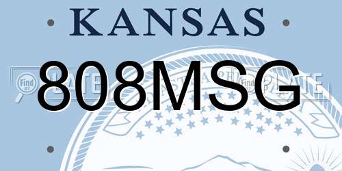 808MSG Kansas License Plate