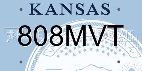 808MVT Kansas License Plate