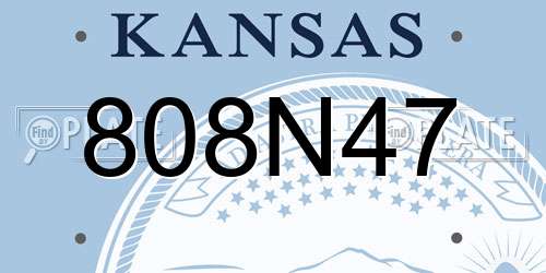 808N47 Kansas License Plate