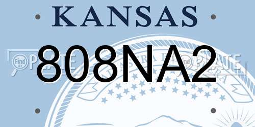 808NA2 Kansas License Plate