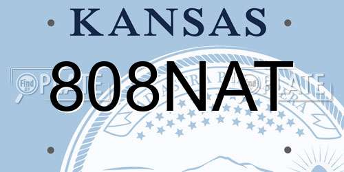 808NAT Kansas License Plate