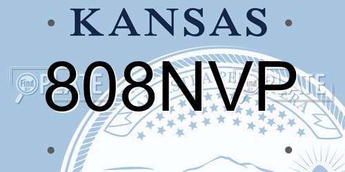 808NVP Kansas License Plate