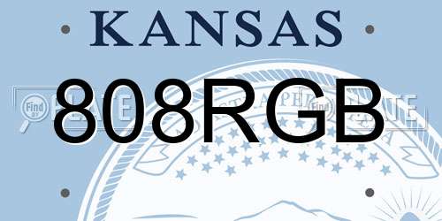 808RGB Kansas License Plate