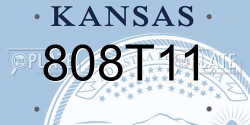 808T11 Kansas License Plate