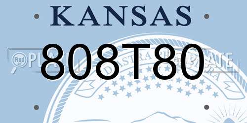 808T80 Kansas License Plate