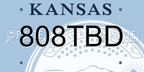 808TBD Kansas License Plate