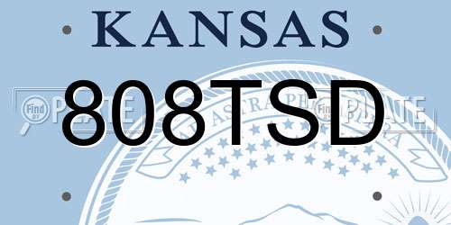 808TSD Kansas License Plate