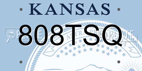 808TSQ Kansas License Plate