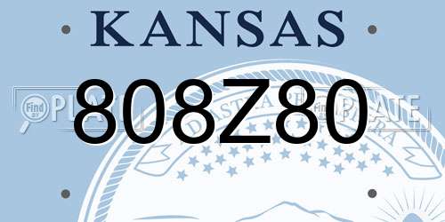 808Z80 Kansas License Plate