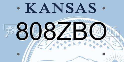 808ZBO Kansas License Plate