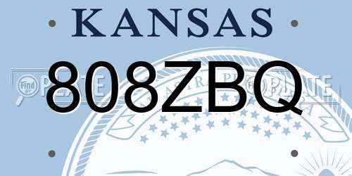 808ZBQ Kansas License Plate