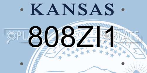 808ZI1 Kansas License Plate